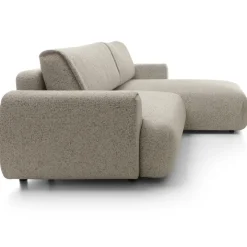 Divano letto angolare destra 3 posti 270x167cm tessuto beige Cloudify