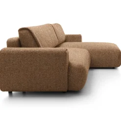 Divano letto angolare destra 3 posti 270x167cm tessuto arancio Cloudify