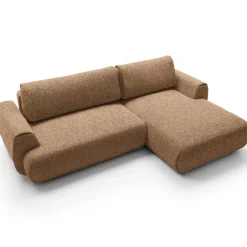 Divano letto angolare destra 3 posti 270x167cm tessuto arancio Cloudify