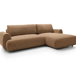 Divano letto angolare destra 3 posti 270x167cm tessuto arancio Cloudify