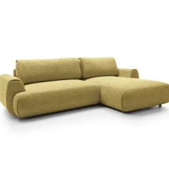 Divano letto angolare destra 3 posti 270x167cm tessuto giallo Cloudify
