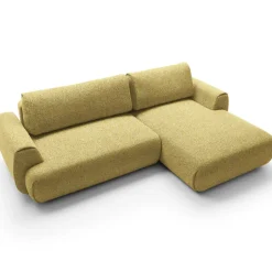 Divano letto angolare destra 3 posti 270x167cm tessuto giallo Cloudify