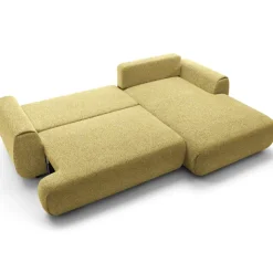 Divano letto angolare destra 3 posti 270x167cm tessuto giallo Cloudify