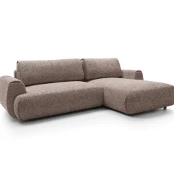 Divano letto angolare destra 3 posti 270x167cm tessuto rosa Cloudify