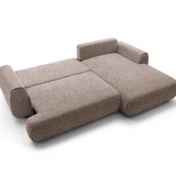 Divano letto angolare destra 3 posti 270x167cm tessuto rosa Cloudify