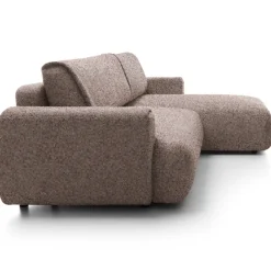 Divano letto angolare destra 3 posti 270x167cm tessuto rosa Cloudify