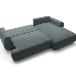 Divano letto angolare destra 3 posti 270x167cm tessuto antracite Cloudify