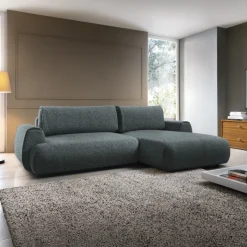 Divano letto angolare destra 3 posti 270x167cm tessuto antracite Cloudify