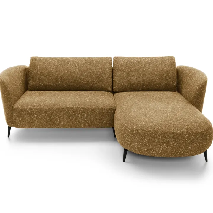 Divano letto angolare destra 3 posti 260x180cm tessuto bouclè beige scuro Repose