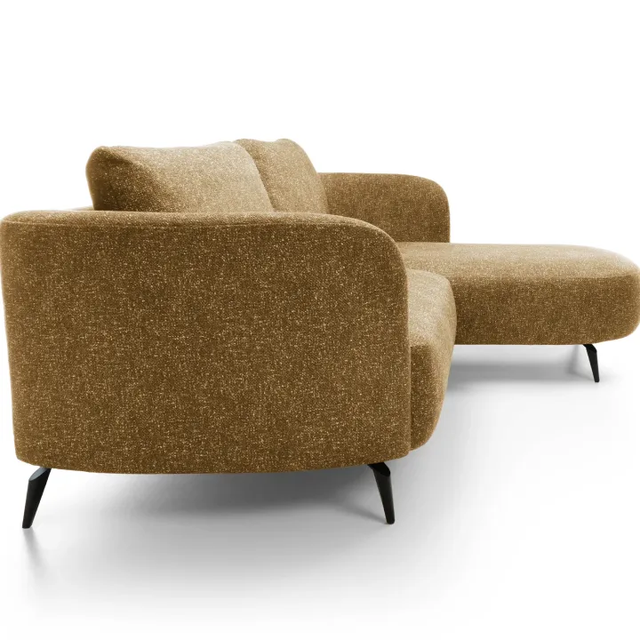 Divano letto angolare destra 3 posti 260x180cm tessuto bouclè beige scuro Repose