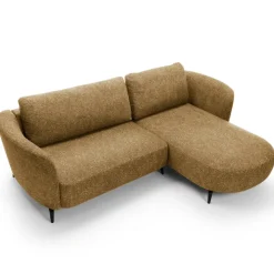Divano letto angolare destra 3 posti 260x180cm tessuto bouclè beige scuro Repose