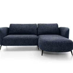 Divano letto angolare destra 3 posti 260x180cm tessuto bouclè blu Repose