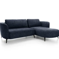 Divano letto angolare destra 3 posti 260x180cm tessuto bouclè blu Repose