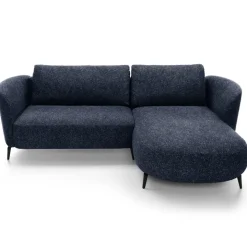 Divano letto angolare destra 3 posti 260x180cm tessuto bouclè blu Repose