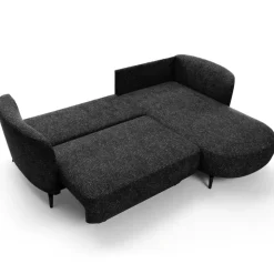 Divano letto angolare destra 3 posti 260x180cm tessuto bouclè antracite Repose
