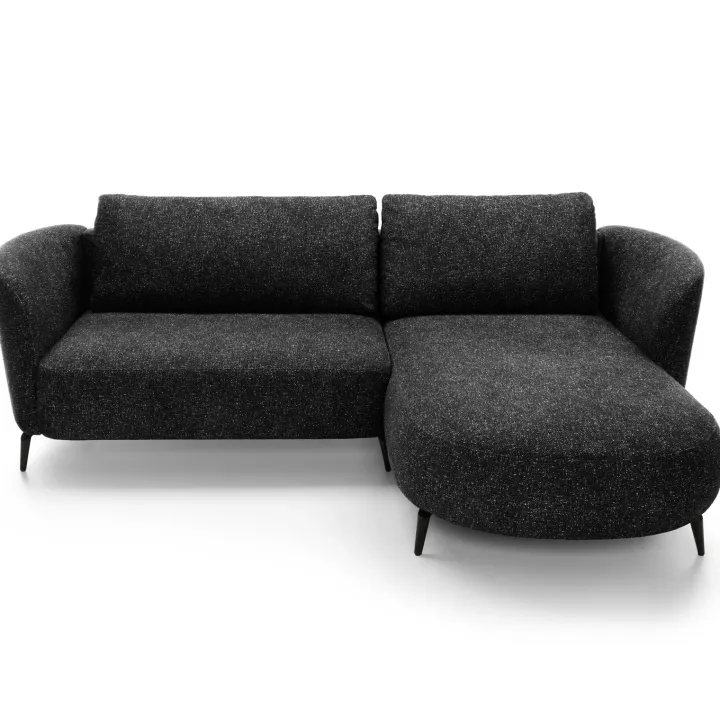Divano letto angolare destra 3 posti 260x180cm tessuto bouclè antracite Repose