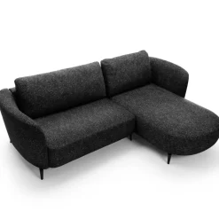 Divano letto angolare destra 3 posti 260x180cm tessuto bouclè antracite Repose