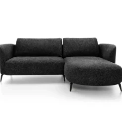 Divano letto angolare destra 3 posti 260x180cm tessuto bouclè antracite Repose