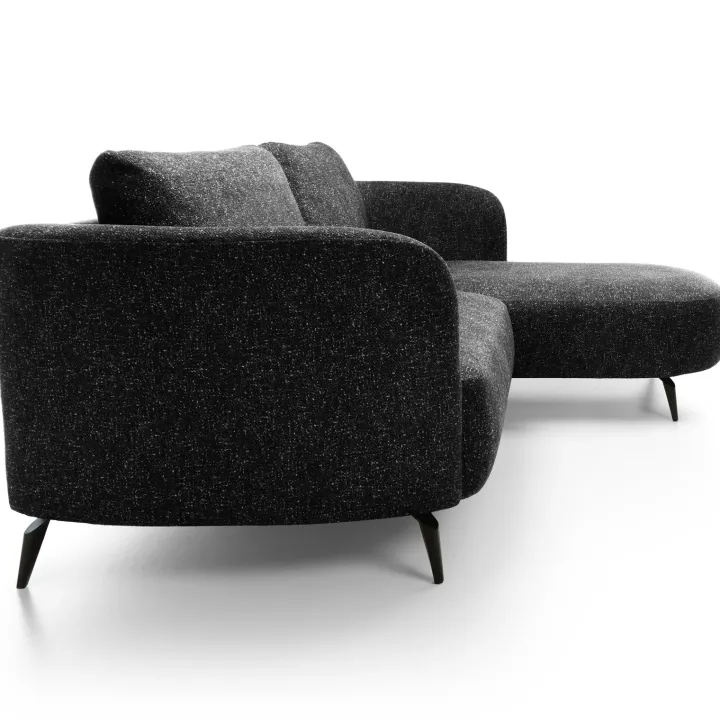 Divano letto angolare destra 3 posti 260x180cm tessuto bouclè antracite Repose