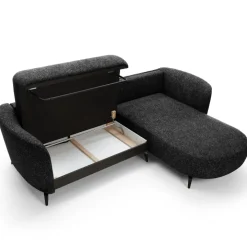 Divano letto angolare destra 3 posti 260x180cm tessuto bouclè antracite Repose