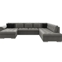 Divano letto angolare destra 5 posti 350x205cm grigio Agliana