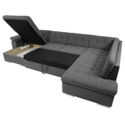 Divano letto angolare destra 5 posti 350x205cm grigio scuro Agliana