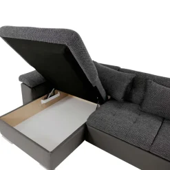 Divano letto angolare destra 5 posti 350x205cm grigio scuro Agliana