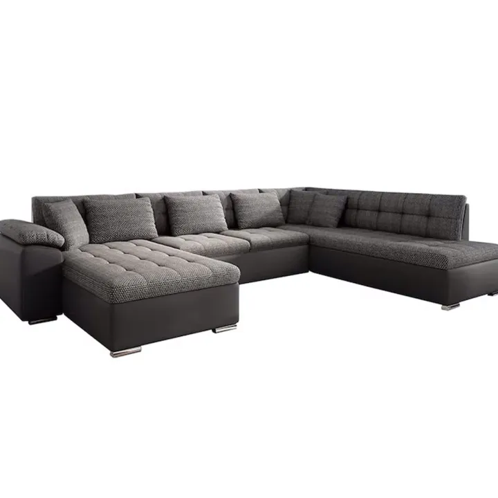 Divano letto angolare destra 5 posti 350x205cm grigio scuro Agliana
