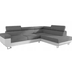 Divano letto angolare destra matrimoniale 253x188cm grigio bianco Almese