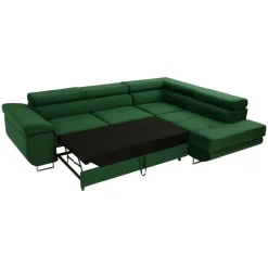 Divano letto angolare destra imbottito 274x203cm verde Bormio
