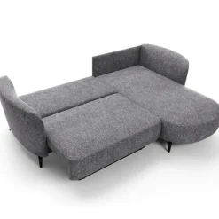 Divano letto angolare destra 3 posti 260x180cm tessuto bouclè grigio Repose