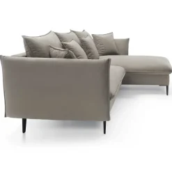 Divano letto angolare destro 3 posti 258x167cm tessuto beige Lushify