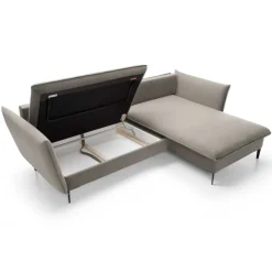 Divano letto angolare destro 3 posti 258x167cm tessuto beige Lushify