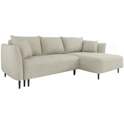 Divano letto angolare destro 3 posti 276x158cm tessuto tortora Angle