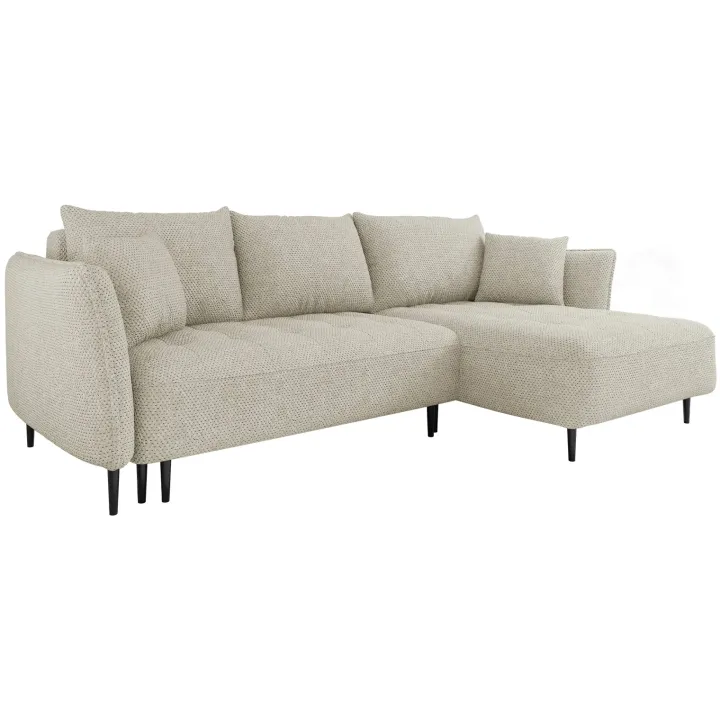 Divano letto angolare destro 3 posti 276x158cm tessuto tortora Angle