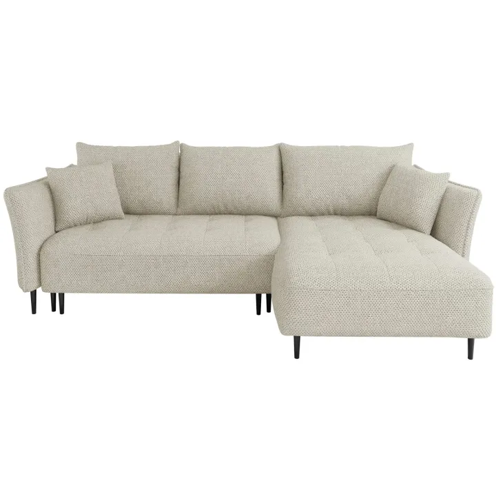 Divano letto angolare destro 3 posti 276x158cm tessuto tortora Angle