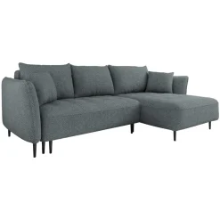 Divano letto angolare destro 3 posti 276x158cm tessuto grigio scuro Angle