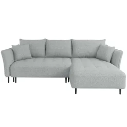 Divano letto angolare destro 3 posti 276x158cm tessuto grigio Angle