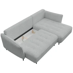 Divano letto angolare destro 3 posti 276x158cm tessuto grigio Angle