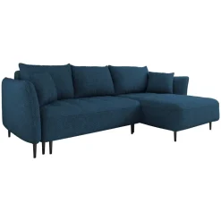 Divano letto angolare destro 3 posti 276x158cm tessuto blu Angle