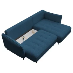 Divano letto angolare destro 3 posti 276x158cm tessuto blu Angle