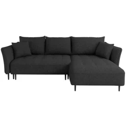 Divano letto angolare destro 3 posti 276x158cm tessuto grigio antracite Angle