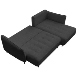 Divano letto angolare destro 3 posti 276x158cm tessuto grigio antracite Angle