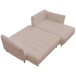 Divano letto angolare destro 3 posti 276x158cm tessuto rosa Angle