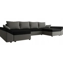 Divano letto angolare 5 posti 321cm grigio nero Appia