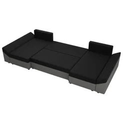 Divano letto angolare 5 posti 321cm grigio nero Appia