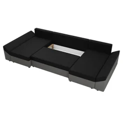 Divano letto angolare 5 posti 321cm grigio nero Appia