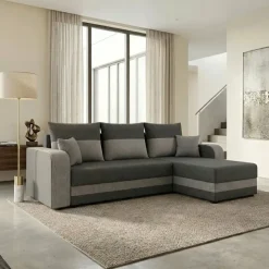 Divano letto angolare 3 posti 237x139cm reversibile grigio Ponza