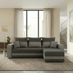 Divano letto angolare 3 posti 237x139cm reversibile grigio Ponza