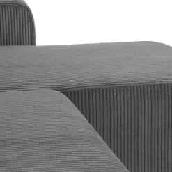 Divano letto angolare 5 posti 312x145cm con contenitore a coste antracite Slurp